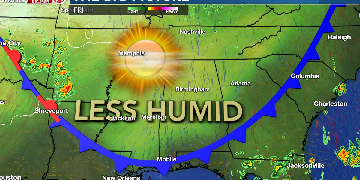 Less humid conditions are headed our way