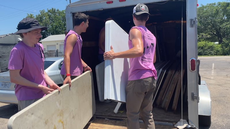 The group will be in town volunteering through Friday, August 1.