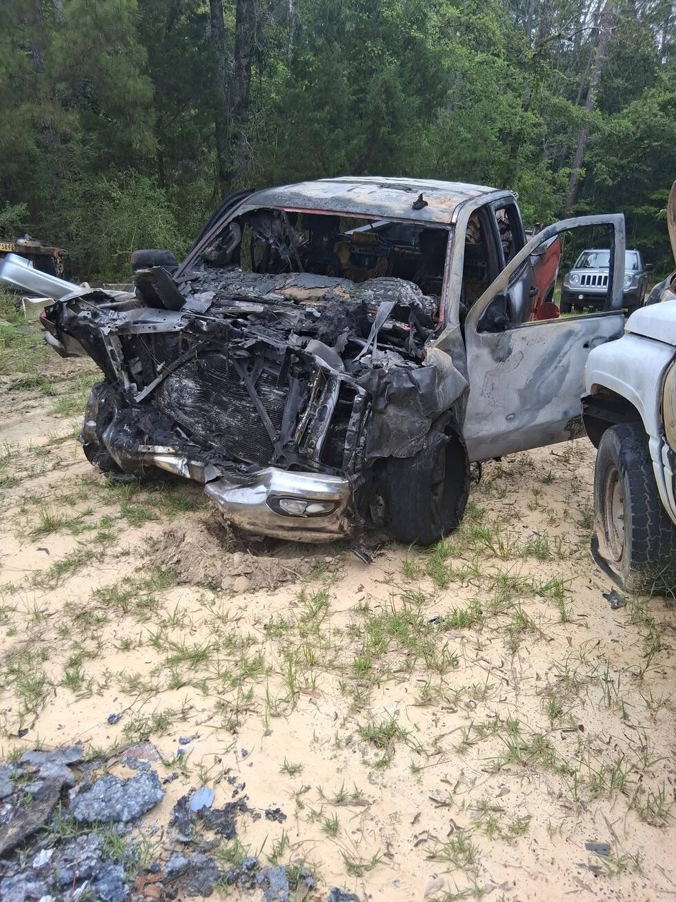 The Stockstill's truck after the accident.