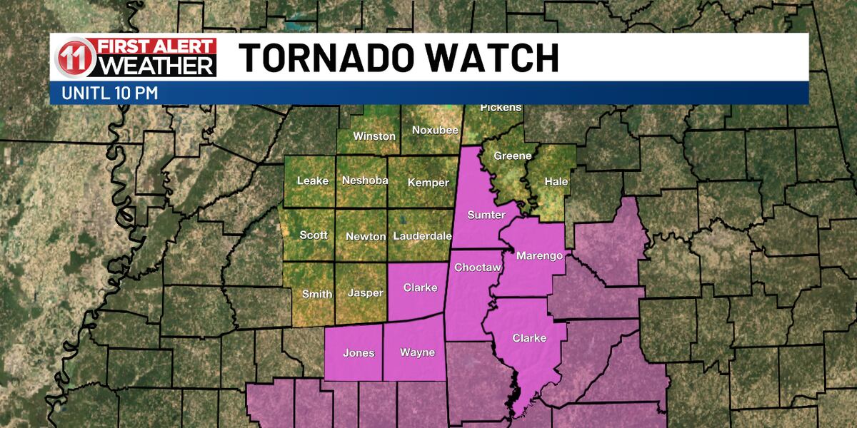 A Tornado Watch is in effect
