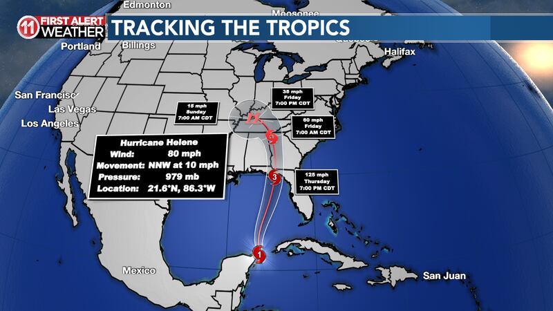 Helene Status The storm currently resides between Mexico and Cuba