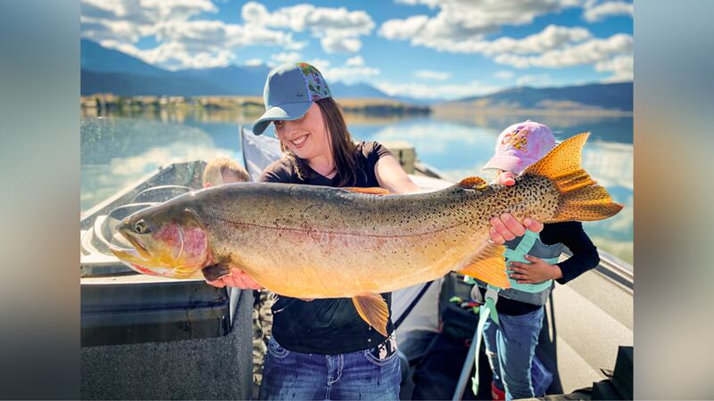 Angler Hailey Thomas has set a new catch-and-release record for hybrid trout in Idaho.