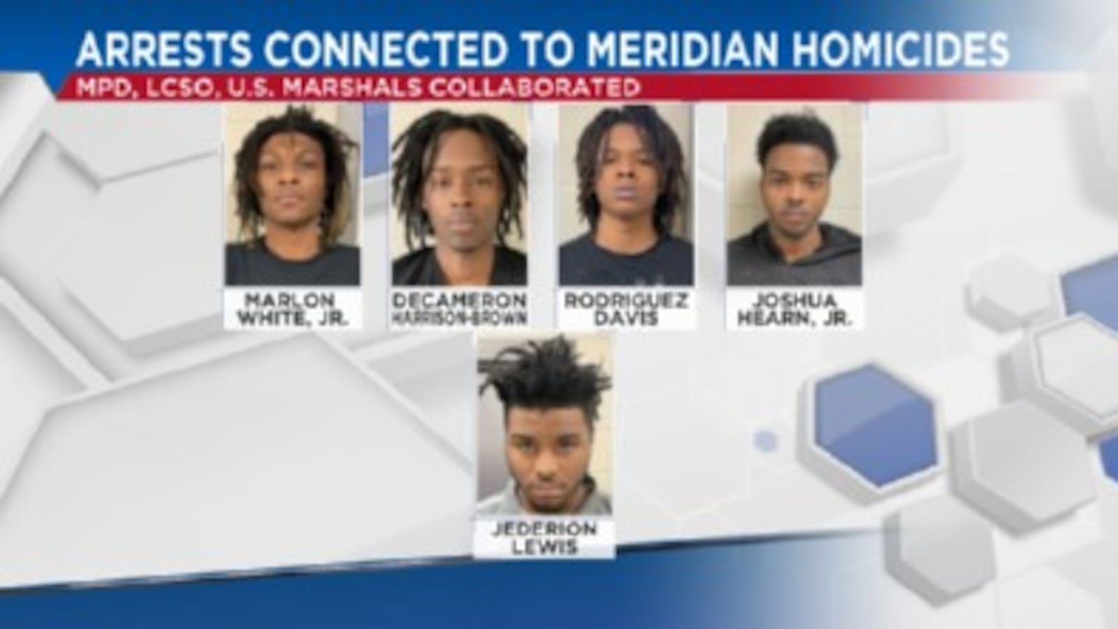 Five arrested in Meridian in relation to homicide cases