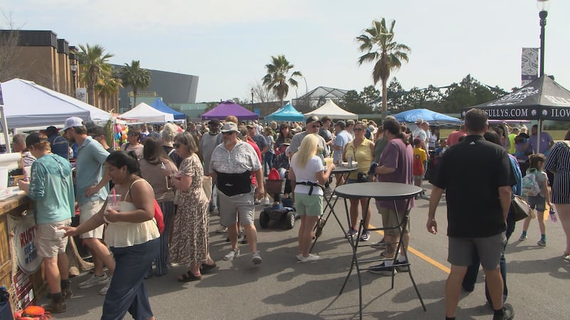 Teams lined 14th Street as thousands of festivalgoers sampled gumbo from more than 26...