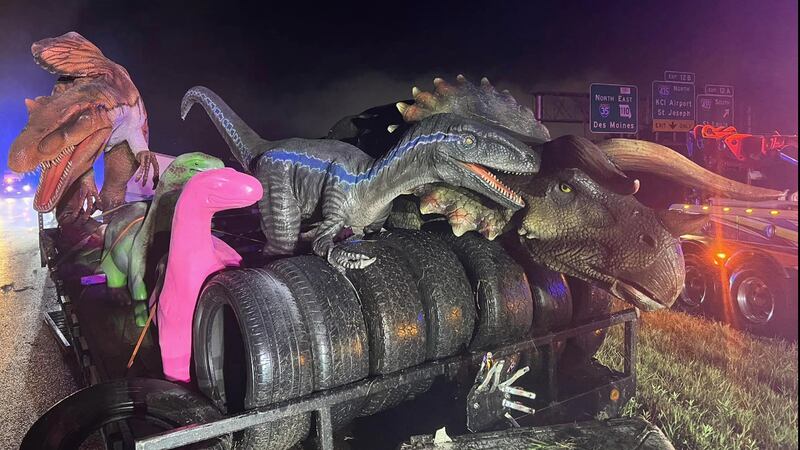 The Claycomo Police Department shared pictures of the crash involving a vehicle hauling...